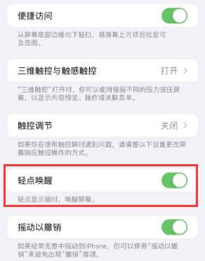 毕节苹果授权维修站分享iPhone轻点无法唤醒怎么办