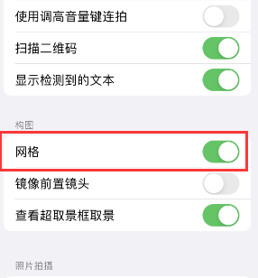 毕节苹果手机维修网点分享iPhone如何开启九宫格构图功能 